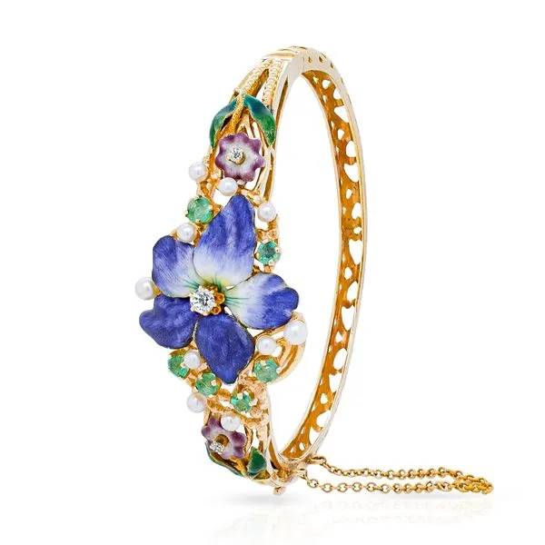 14k Yellow Gold Floral Motif Bracelet Circa 1940 Roberts Jewelers Jackson, TN