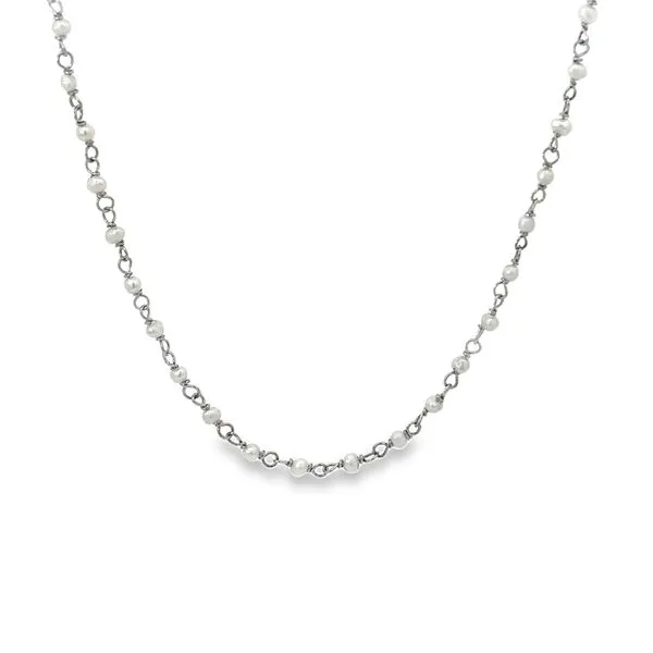 Platinum 17 Pearl Station Necklace - Circa 1920