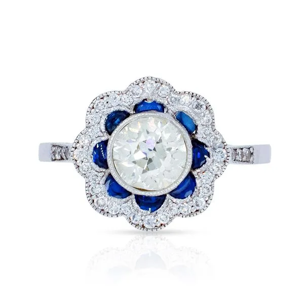 14k White Gold Sapphire & Diamond Ring Image 2 Roberts Jewelers Jackson, TN