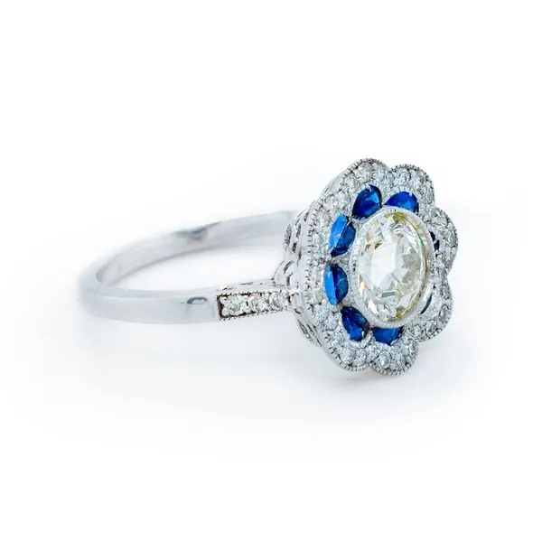 14k White Gold Sapphire & Diamond Ring Image 4 Roberts Jewelers Jackson, TN