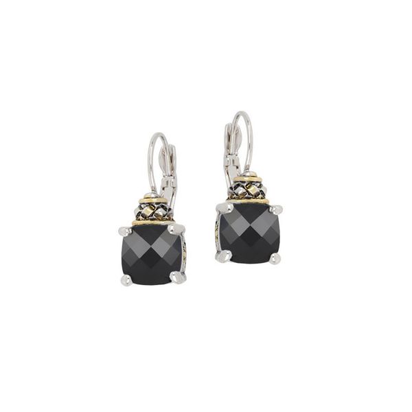 Anvil Collection Square Cut French Wire Earrings with black stones Roberts Jewelers Jackson, TN