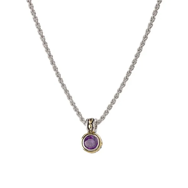 Beijos 7mm CZ Bezel Set Pendant Necklace