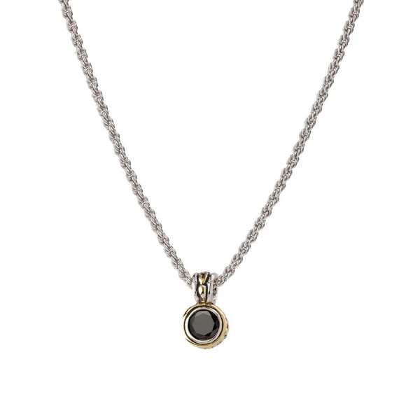 Beijos 7mm CZ Bezel Set Pendant Necklace in Sapphire Roberts Jewelers Jackson, TN