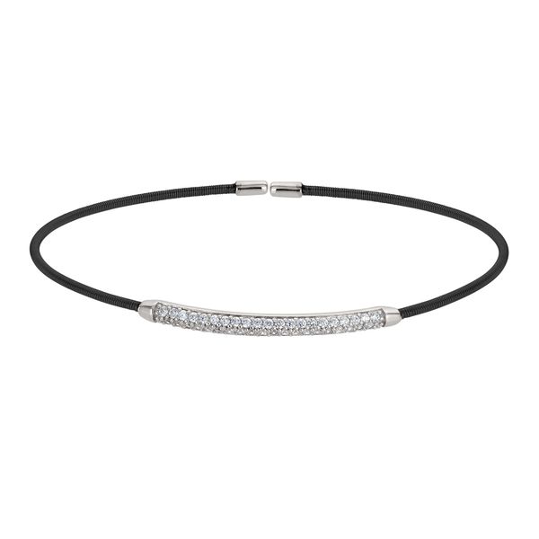 Black rhodium single cable cuff bracelet Roberts Jewelers Jackson, TN