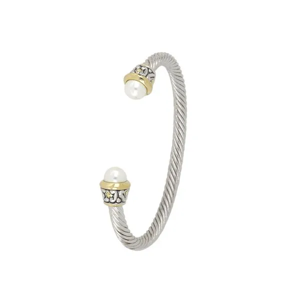 Ocean Images Collection Thin 8mm Pearl Wire Cuff Bracelet Roberts Jewelers Jackson, TN