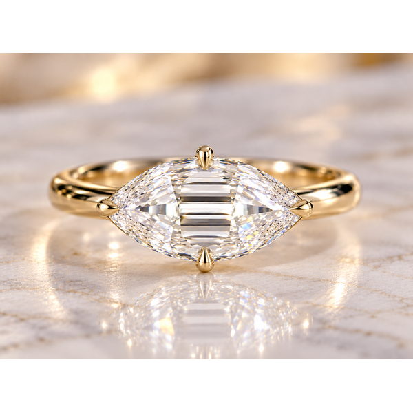 Lds Yellow Gold Lab Diamond Solitaire Fashion Ring Robichau's Jewelry, LLC The Woodlands, TX