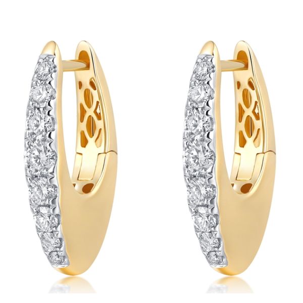 Yellow Gold Diamond Hoop Earrings Robichau's Jewelry, LLC The Woodlands, TX