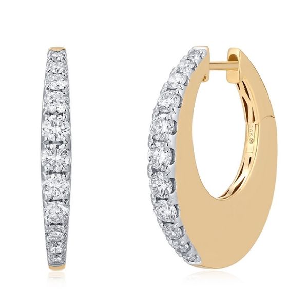 Yellow Gold Diamond Hoop Earrings Robichau's Jewelry, LLC The Woodlands, TX