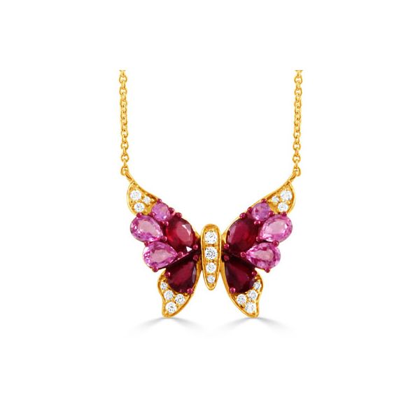 Lds YG Multicolor Butterfly Necklace Robichau's Jewelry, LLC The Woodlands, TX