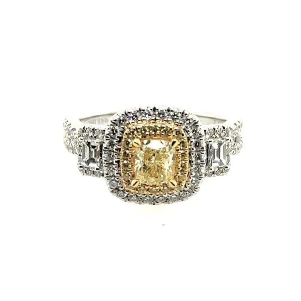 18Ktt Yellow & White Diamond Halo Engagement Ring Rolland's Jewelers Libertyville, IL