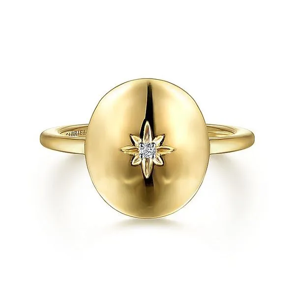 Gabriel Oval Medallion & Diamond Star Ring Rolland's Jewelers Libertyville, IL