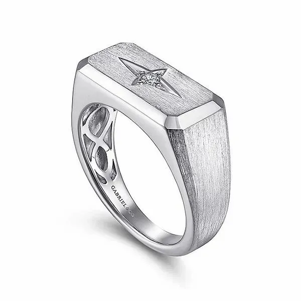 Gabriel Sterling Silver & Diamond North Star Ring Image 2 Rolland's Jewelers Libertyville, IL