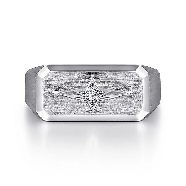 Gabriel Sterling Silver & Diamond North Star Ring Rolland's Jewelers Libertyville, IL