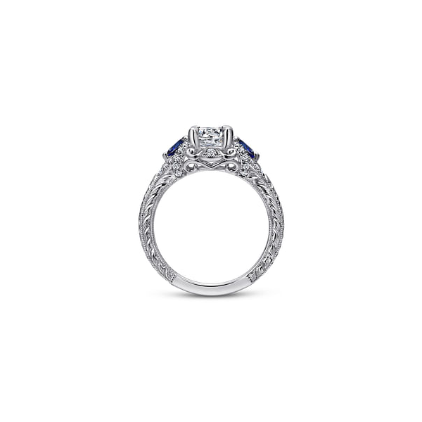 Gabriel Diamond & Blue Sapphire Semi Mount Image 2 Rolland's Jewelers Libertyville, IL