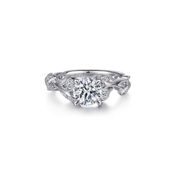 Gabriel Floral Diamond Semi Mount Rolland's Jewelers Libertyville, IL