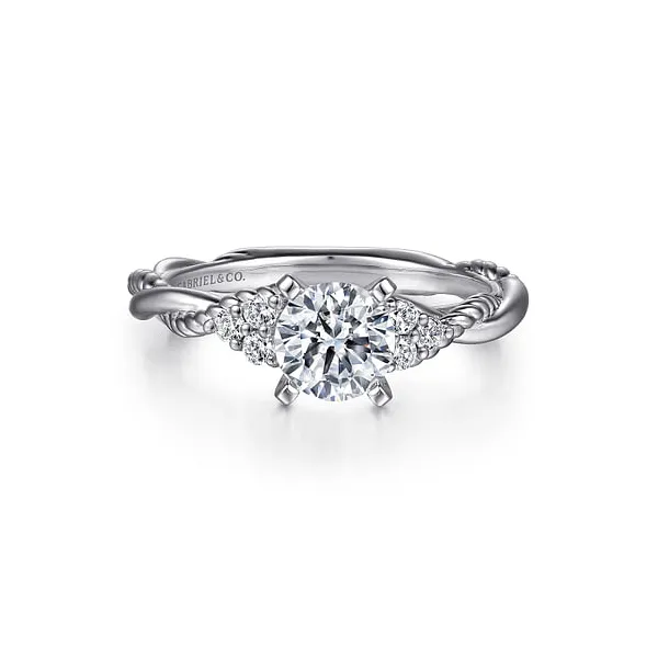 Gabriel Twisted Band Diamond Accented Semi Mount Rolland's Jewelers Libertyville, IL