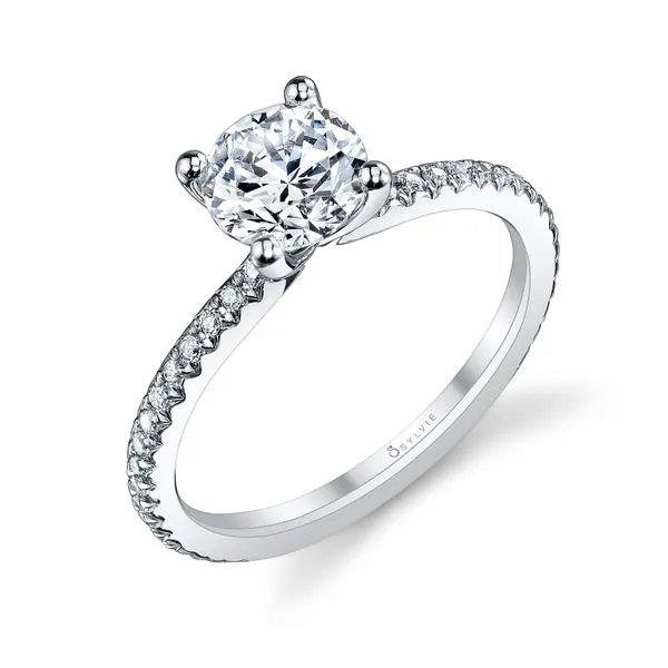 Sylvie 14K White Gold Diamond Semi-Mount Ring Rolland's Jewelers Libertyville, IL