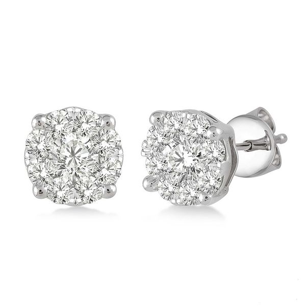 Rolland's Design Diamond Cluster Earrings 1.00 Cts Rolland's Jewelers Libertyville, IL