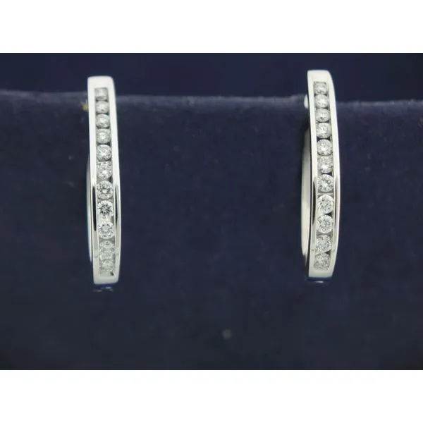 Rolland's Design White Gold Diamond Hoop Earrings Image 2 Rolland's Jewelers Libertyville, IL