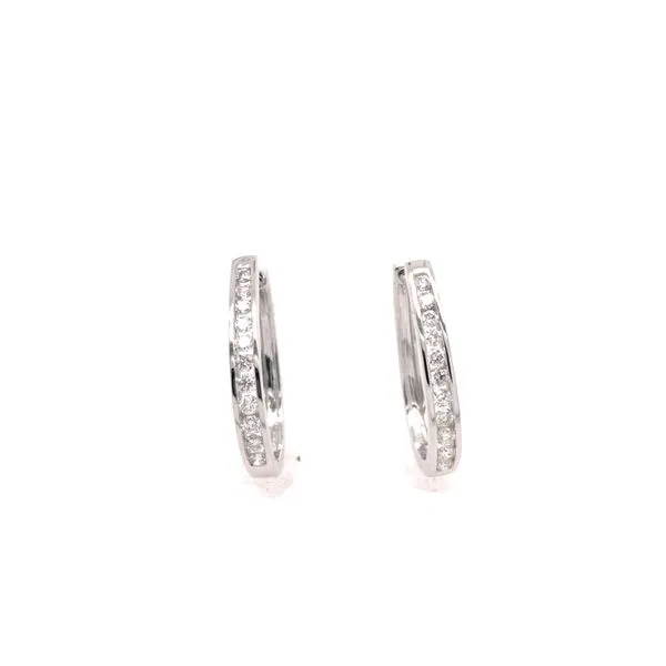 Rolland's Design White Gold Diamond Hoop Earrings Rolland's Jewelers Libertyville, IL