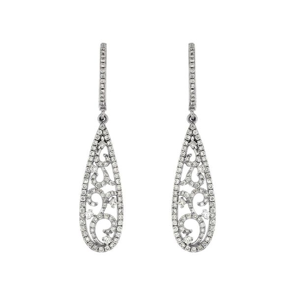 Rollands Design Diamond Freeform Dangling Earrings Rolland's Jewelers Libertyville, IL