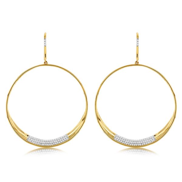 Rollands Design Large Diamond Accented Hoop Earrings Rolland's Jewelers Libertyville, IL