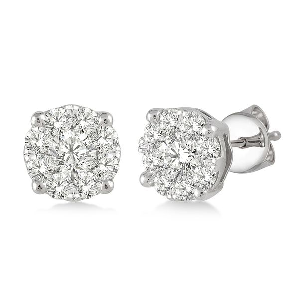 Rolland's Design Diamond Cluster Earrings- 1.00 Cts Rolland's Jewelers Libertyville, IL