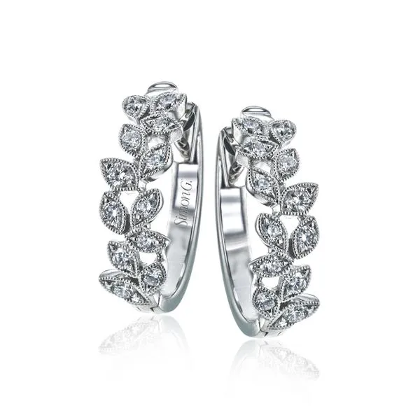 Simon G. Diamond Leaf Hoops Rolland's Jewelers Libertyville, IL
