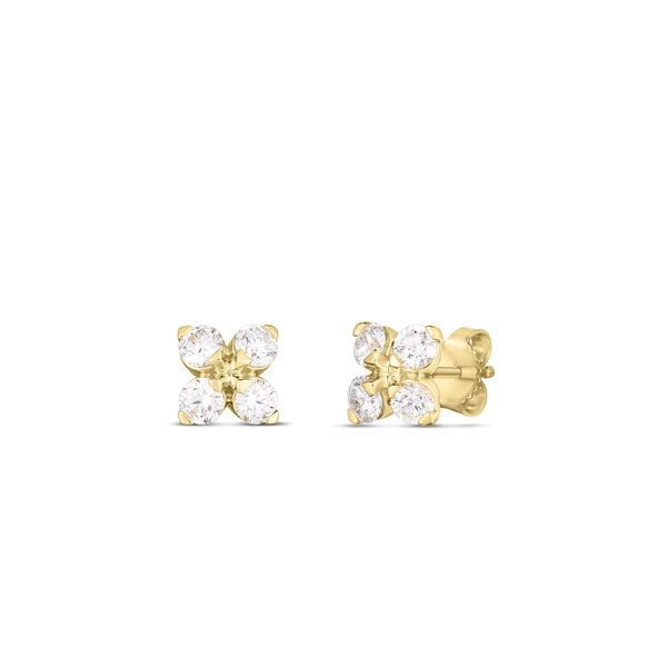 Roberto Coin 18K Diamond Verona Flower Stud Earrings Rolland's Jewelers Libertyville, IL