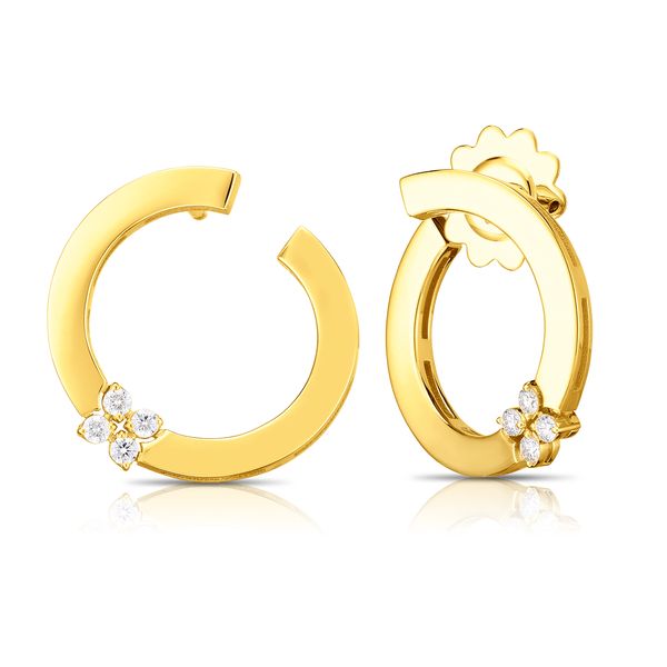 Roberto Coin  18K Diamond Love In Verona Hoop Earrings Rolland's Jewelers Libertyville, IL