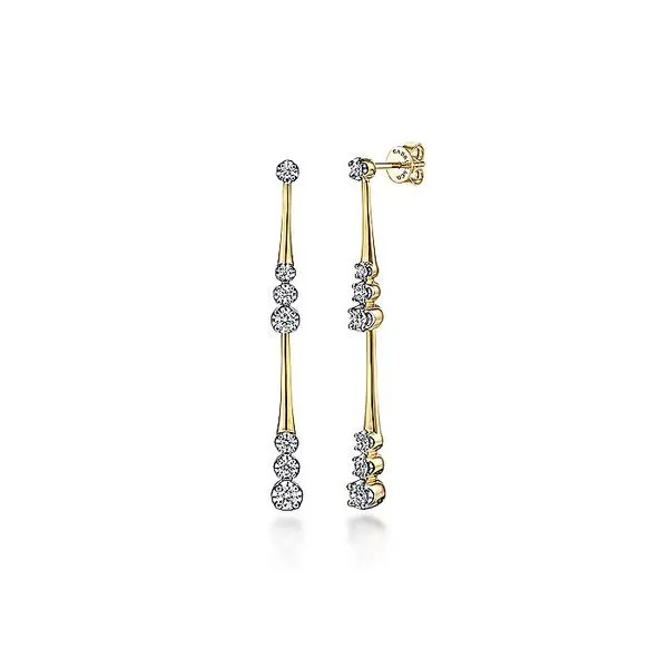 Gabriel Linear Diamond Station Stud Earrings Rolland's Jewelers Libertyville, IL