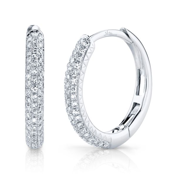 Shy Creation Pave Diamond Hoops Rolland's Jewelers Libertyville, IL