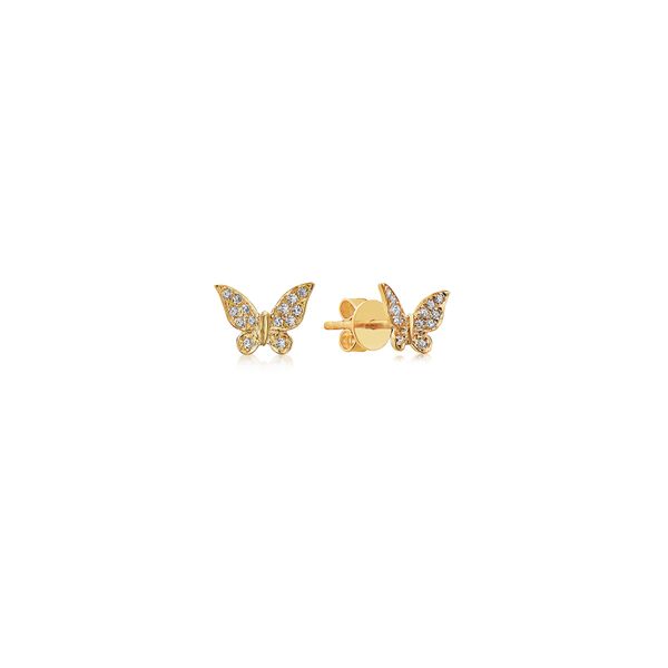 14Ky Diamond Butterfly Stud Earrings Rolland's Jewelers Libertyville, IL
