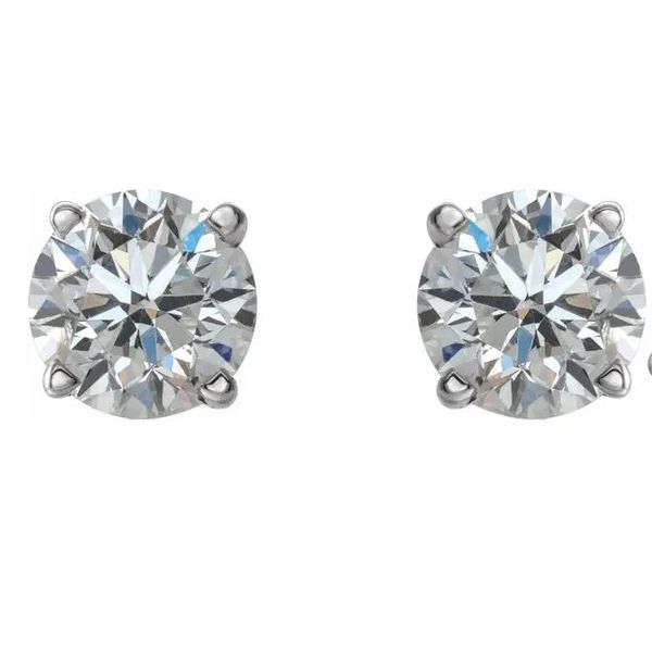 14K White Diamond 4-Prong Stud Earrings 0.75Cts Rolland's Jewelers Libertyville, IL