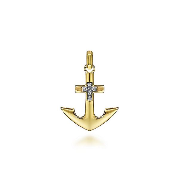 Gabriel14Ky Diamond Cross Anchor Pendant Rolland's Jewelers Libertyville, IL
