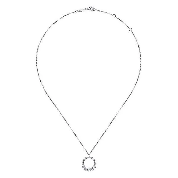 Gabriel Diamond Open Circle Pendant Necklace Image 2 Rolland's Jewelers Libertyville, IL