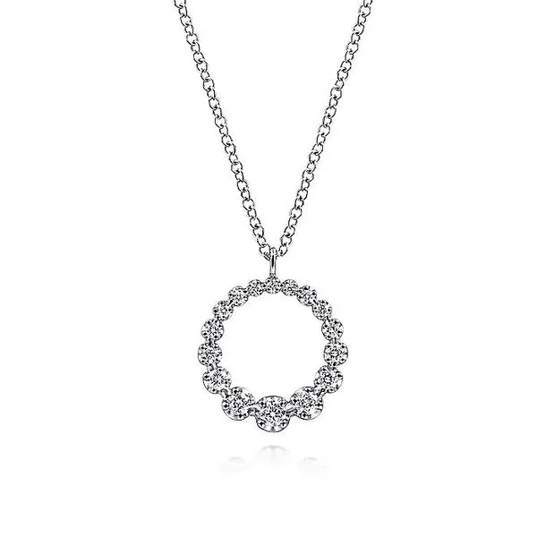 Gabriel Diamond Open Circle Pendant Necklace Rolland's Jewelers Libertyville, IL