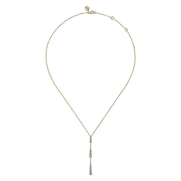 Gabriel Diamond Y Drop Pendant Necklace Image 2 Rolland's Jewelers Libertyville, IL