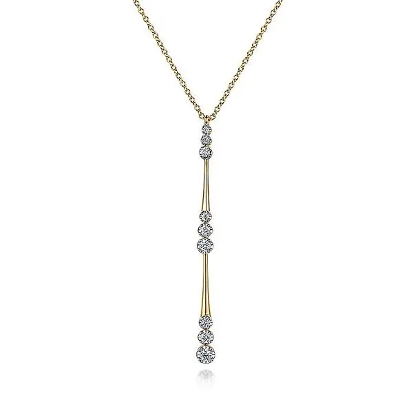 Gabriel Diamond Y Drop Pendant Necklace Rolland's Jewelers Libertyville, IL