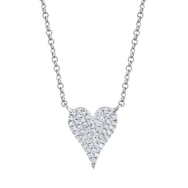 Shy Creation Diamond Pave Heart Pendant Necklace Rolland's Jewelers Libertyville, IL