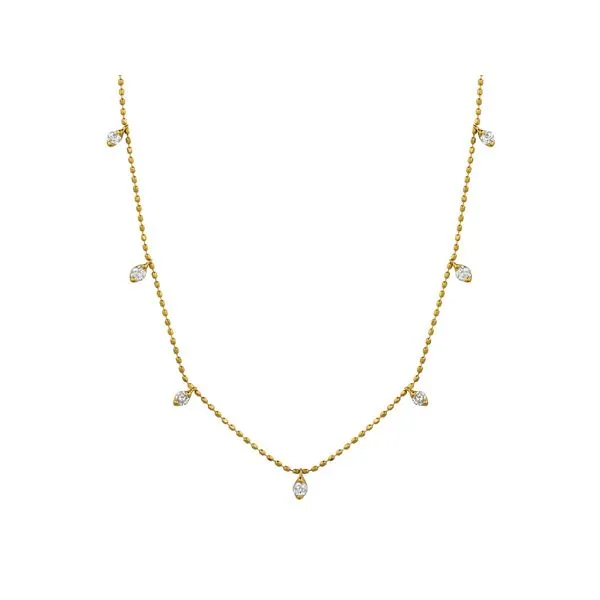 Rollands Design Dangling Diamond Station Necklace Rolland's Jewelers Libertyville, IL