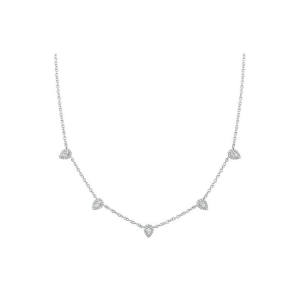 Shy Creation Diamond Pear Shape Station Necklace Rolland's Jewelers Libertyville, IL
