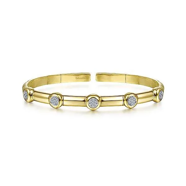Gabriel Open Bangle with Diamond Stations Rolland's Jewelers Libertyville, IL