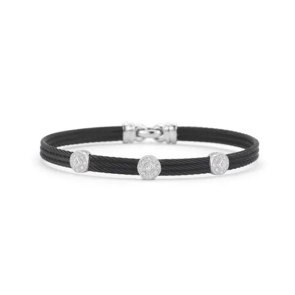 ALOR Noir Triple Station Diamond Bracelet Rolland's Jewelers Libertyville, IL