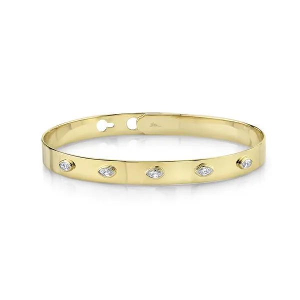 Shy Creation Bezel Set Marquise Diamond Bangle Rolland's Jewelers Libertyville, IL