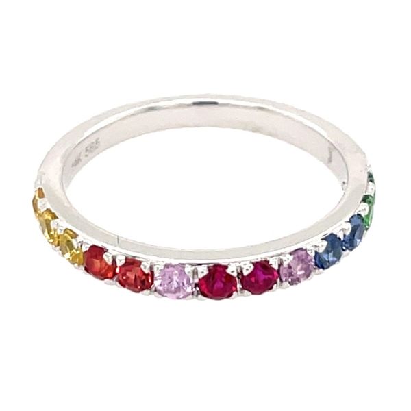 14Kw Rainbow Sapph, Ruby & Tsavorite Ring Rolland's Jewelers Libertyville, IL
