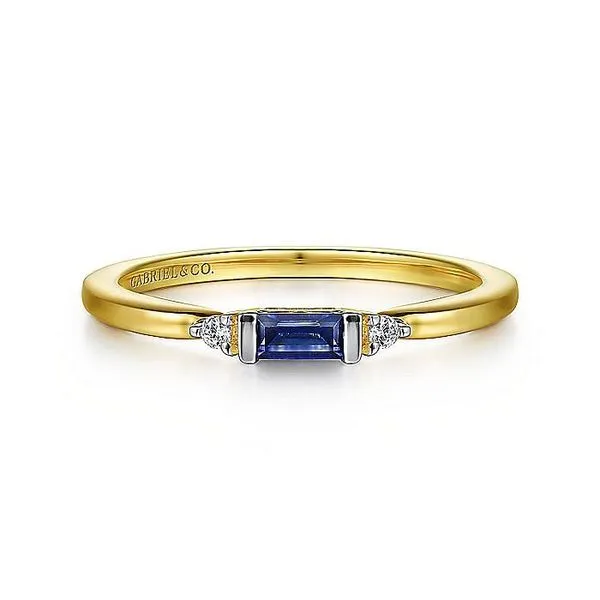 Gabriel 14Kt yellow Sapphire & Diamond Ring Rolland's Jewelers Libertyville, IL