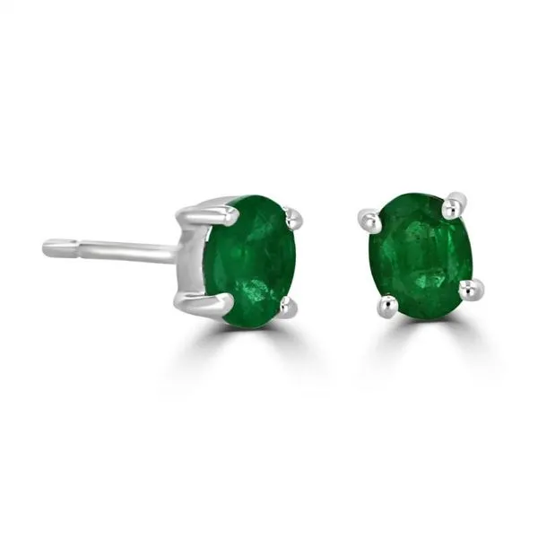 Rollands Design Emerald Stud Earrings Rolland's Jewelers Libertyville, IL