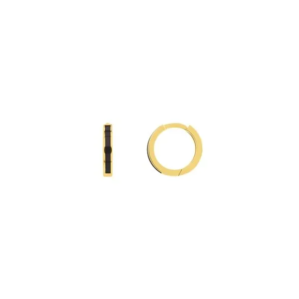 14kBllack Enamel Mini Hoops Rolland's Jewelers Libertyville, IL