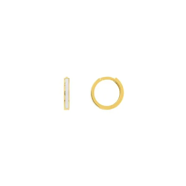 14k White Enamel Mini Hoops Rolland's Jewelers Libertyville, IL